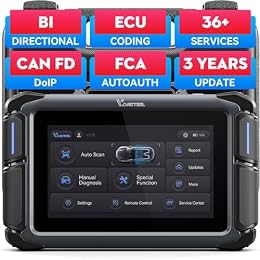 VDIAGTOOL Bidirectional Scan Tool, VD70 OBD2 Scanner Diagnostic Tool with 38 Reset Functions, PMI, Coding, Full System Car Scanner with VAG Guided Function, FCA, CAN FD & DoIP, 3-Year Free Update