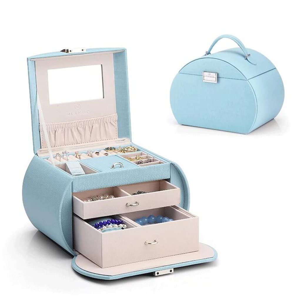 Portagioie retrò Classico, Portatile, Multistrato, in Pelle, di Grande capacità, Regalo per Donna