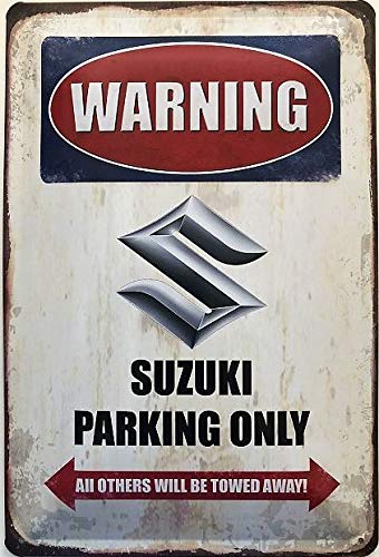 Deko7 Escudo de Metal 30 x 20 cm Warning Suzuki Parking Only
