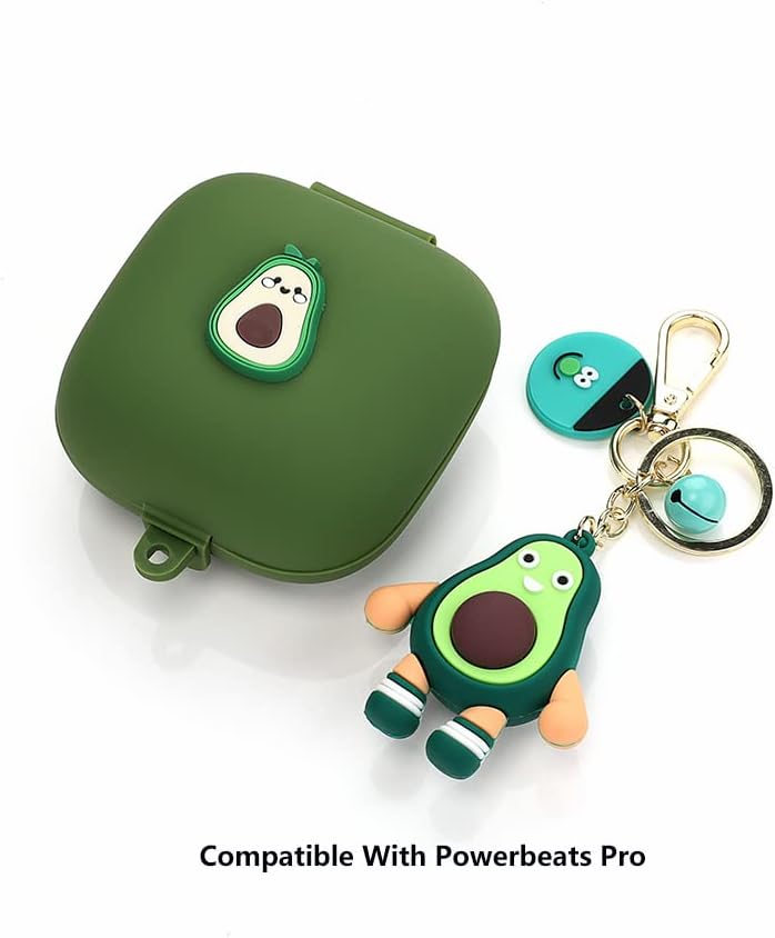 Case for Powerbeats Pro Wireless Earbuds with Doll Lanyard Carabiner, Silicone Cute Cover Protective Shockproof with Multiple Cartoon Styles of Design for Beats Powerbeats Pro image 2