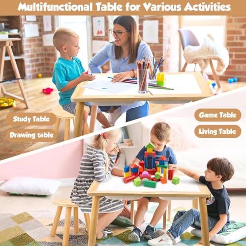 Image of WINGYZ Sensory Table and Chair Set, 3 in 1 Kids Table for Play Study Art Dining Toys Storage, Sensory Activity Tables for Toddler with Storage Bins, Children's Gifts for Boys and Girls