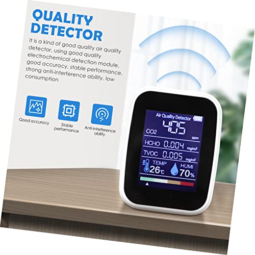 HANABASS 1 Set Sensor Witte Monitor Meten En In Temperatuur Lucht Gas Kantoor - Multifunctioneel Voor Digitale Dioxide… - Afbeelding 8