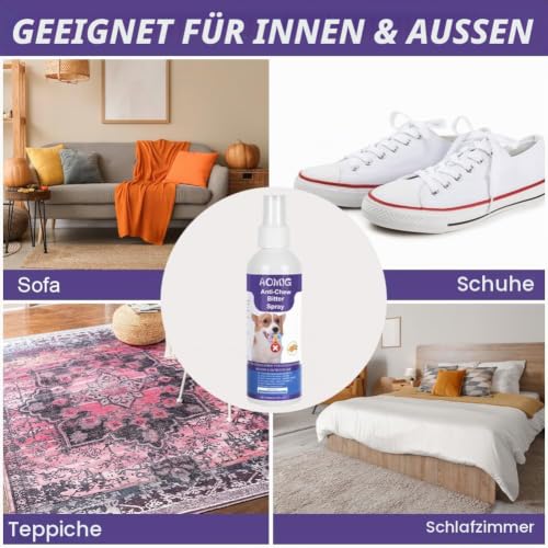 Aomig Fernhaltespray Hunde Knabberstopp für Hund Bitter Spray für Hunde Bitterspray Hundeabwehrspray Hundeschreck Fernhaltespray für Hunde Anti Kau und Lecken Spray für Möbel Kleidung Schuhen (200ml)