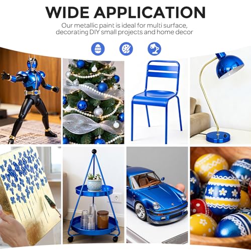 Image of Nicpro Metallic Blue Acrylic Paint, 8.45oz /250ml Large Metallic Paint