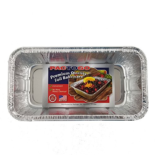 Pactogo Loaf Pans - Disposable Aluminum Foil 1 1/2 Lb. Bread Tins 8.5" X 4.5" X 2.3" (Pack Of 12) #TOP6