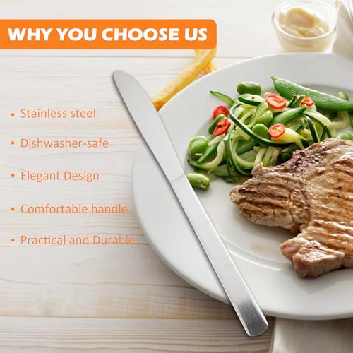 Image of 36 PCS Dinner Knifes Set - Windsor Stainless Steel Table Knives 8.7 Inch with Dishwasher Safe Butter Knives,Metal Butter Knofe,Dinner Knife Silverware for Home,Kitchen or Restaurant