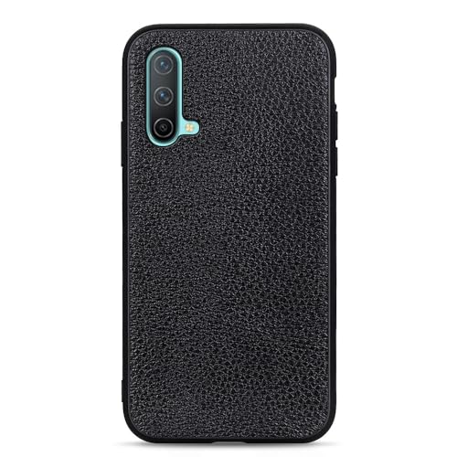 Coque en cuir véritable pour OnePlus Nord CE 5G protection rigide et élégante noire