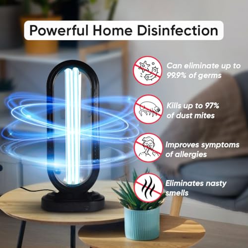 Swissklip HaloUV, Mold Remover, Home Disinfection Device, Dust Mites Remover, UV Light Sanitizer, Ultraviolet Sanitizer for Home, Room & Kitchen, Ultraviolet Light with 4 Speed Timings