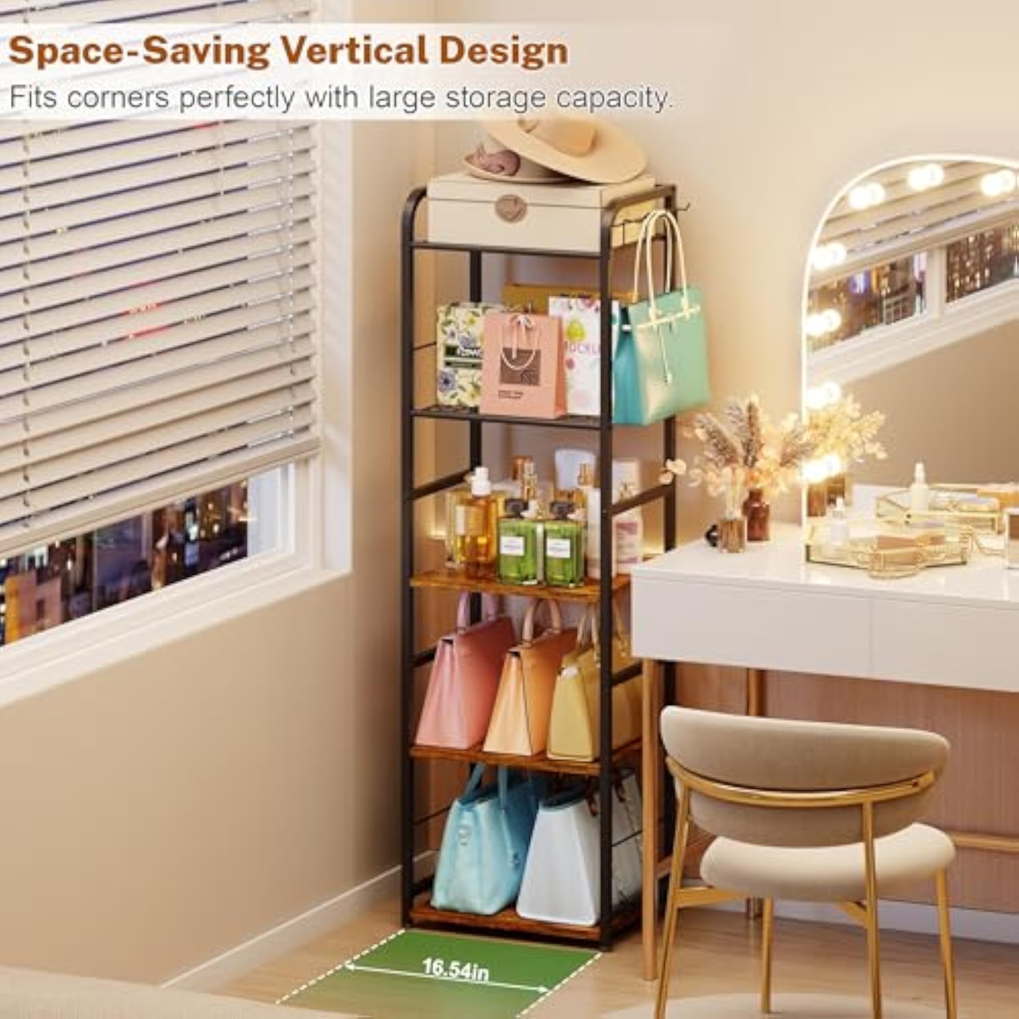 5-Tier Purse Organizer, Elegant Storage Solution