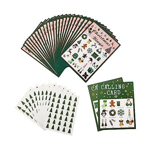 TOYANDONA 1 Jeu Carte De Bingo Jeu Cartes De Bingo De Noël Jeu De Bingo De Fête De Noël Fournitures De Cotillons Cartes De Bingo De Fête De Noël Zhang Bin Papier Enfant Portable
