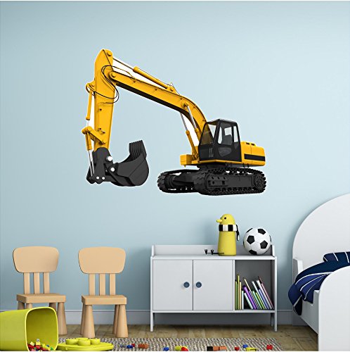 36" Tractor Excavator #1 Wall Sticker Decal Graphic Art Childrens Toy Play Room Heavy Machinery Outdoors Game Man Cave Bedroom Office Living Room Decor New