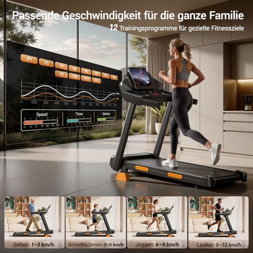 Image of LONTEK 18% Incline Treadmills for Home with Handle Bar | 400LBS Load Capacity & 3 Led Sreens, 3.0HP Foldable Walking Pad Treadmill Up to 7.5MPH, 7-Layer Shock-Absorbing Portable