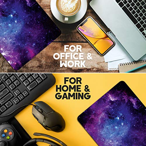 Purple Solar System Mouse Mat Pad - Nebula Galaxy Space Gift Secret Santa Birthday Christmas Astronaut Starry Night Sky Dad Brother Son Daughter Kids Men's Stars #8364 - Image 3