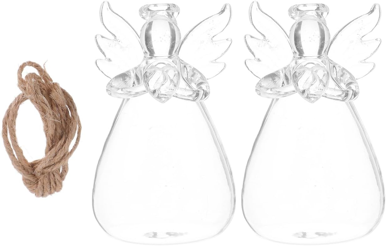 IMIKEYA 2Pcs Hanging Planter Glass Hydroponic Flower Vase for Indoor Plants