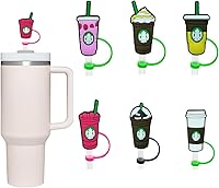 Vista 1 de Silicone Straw Cover Cap for Stanley Cup, Straw Topper Compatible with 8mm 20&30 Oz Stanley Tumbler, Dust-Proof Reusable Tips Lids