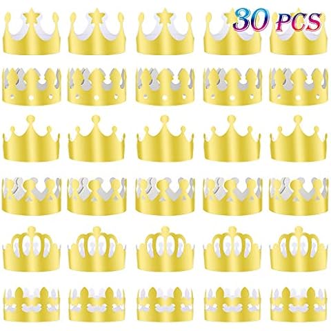 TUPARKA 30 Golden King Crowns for Parties Cover