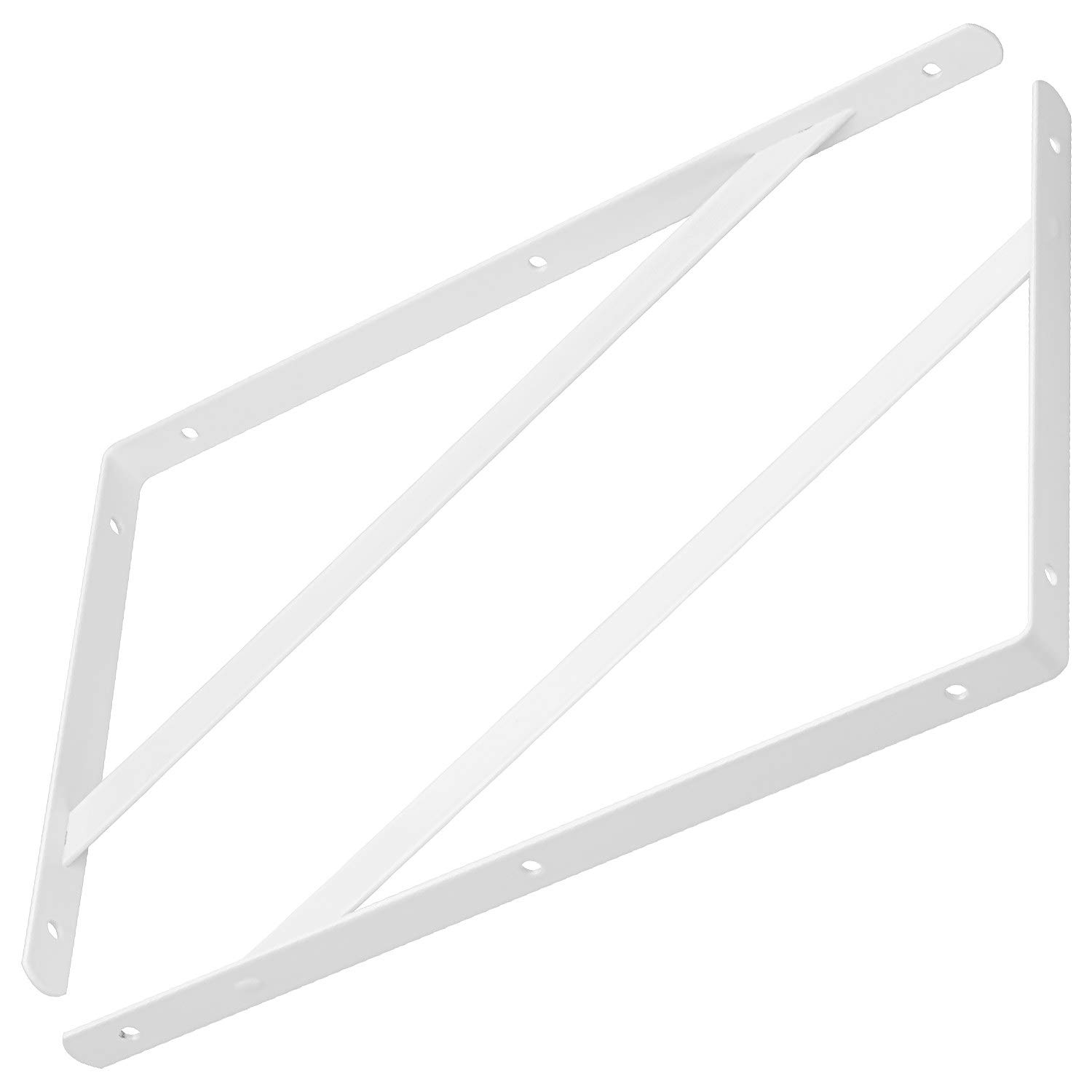 Acrux7 12 szt. wytrzymałych wsporników do półek, 30 x 18 cm, pływające półki, trójkątne wsporniki półek, kąt 90 stopni, rama wspornika do półek, białe