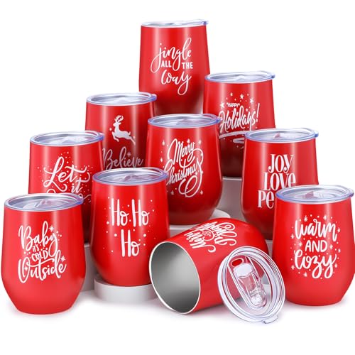 Uiifan 20 Pack Christmas Tumblers Gifts 12 Oz Xmas Funny