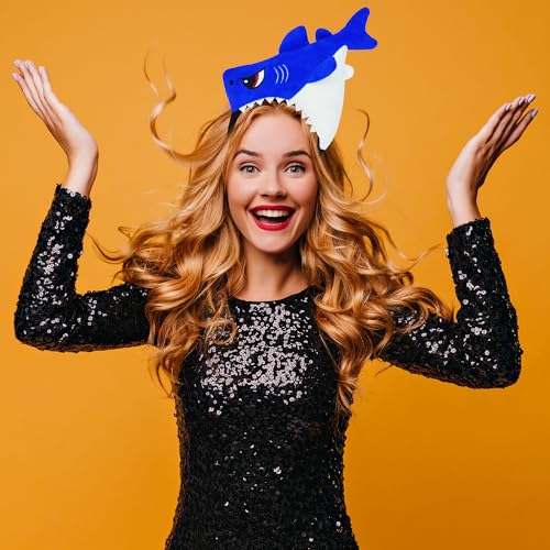 Igmarybox Blue Shark Headband Animal Ears Headwear Plush Hairband For Animal Cosplay Cute Party Headwear Halloween Cosplsy Costume Accessories Christmas Cosplay Hairbands thumb #4