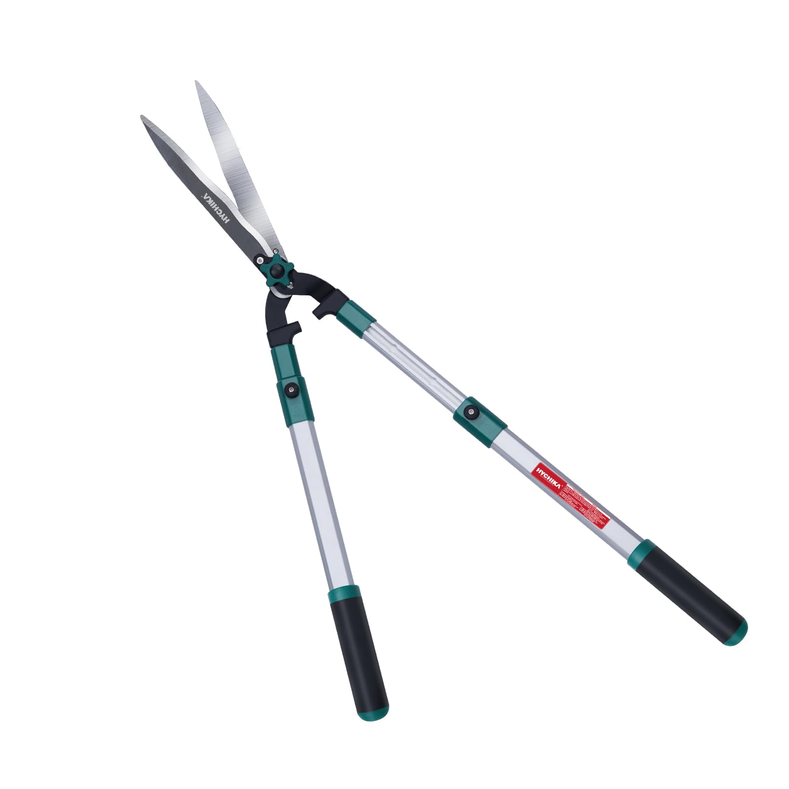 HYCHIKA Cisaille Haie Telescopique 111CM, Taille Haie Manuel, Cisailles à Haies, Lames en Acier Trempé, Lames de 214 MM, Cisaille de Jardin Pour Tailler les Haies et les Buissons