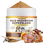Mushroom Powder for Dogs & Cats,Natural Pet Supplement Mushroom Powder Support Gut Digestion,Boosting Immunity, Heart, Brain,Easy To Absorbed,Bacon Flavor - 4.23 oz(120g)