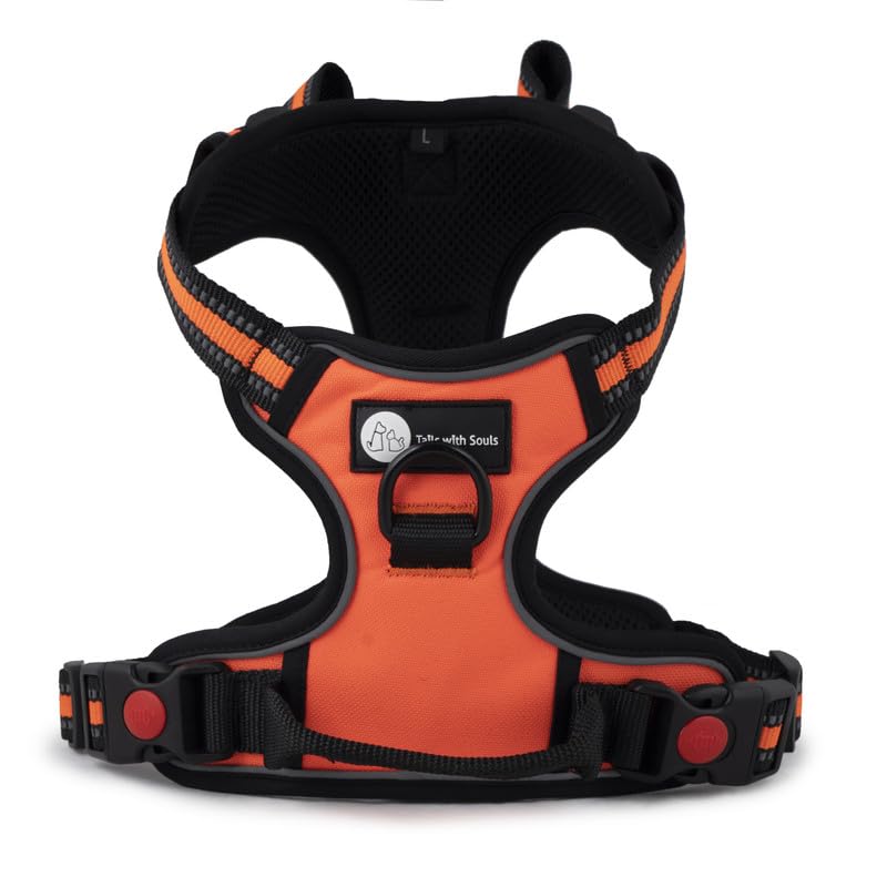 Tails with Souls No Pull Mesh Padded Dog Vest Harness | 3M Pure Nylon Reflective Chest Harness with Adjustable Snap Buckle | Dog Vest for Medium Dogs - Neon Orange (B0CLSBB1VS) Amazon Price History, Amazon Price Tracker