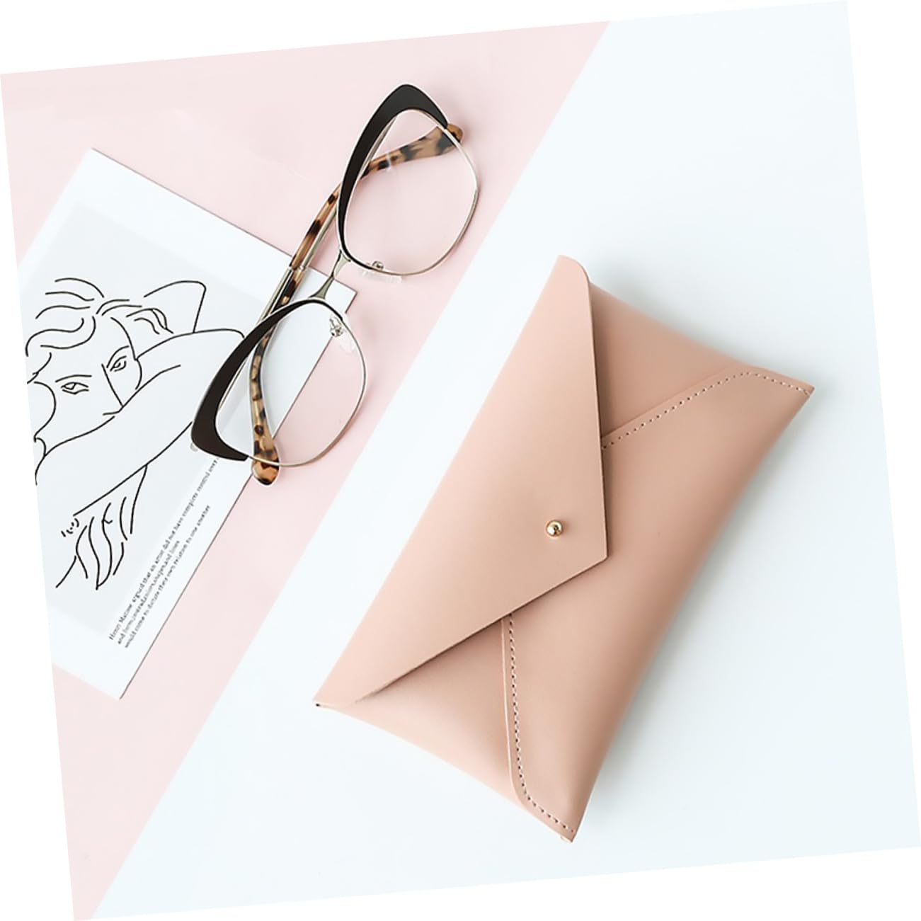 FOMIYES Custodia Per Occhiali Rosa Beige Organizer Per Sole Occhiali