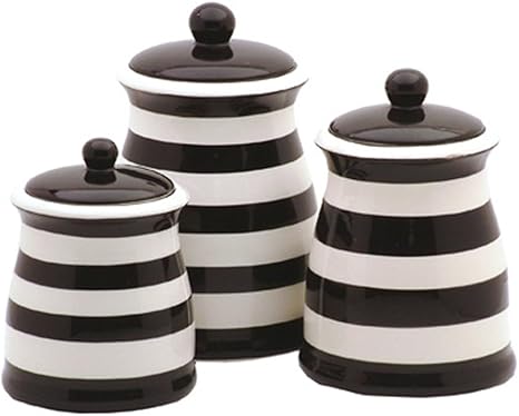 Amazon.com: Terramoto Ceramic Stripes 3-Piece Canister Set ...