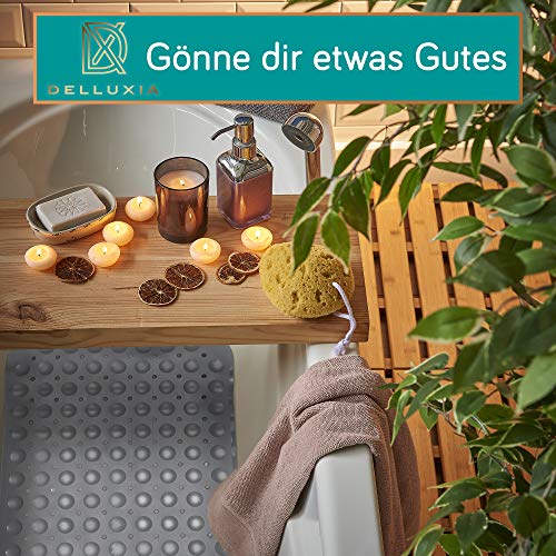 Badewannenmatte Delluxia rutschfest 100 x 40 cm mit 2 Haken