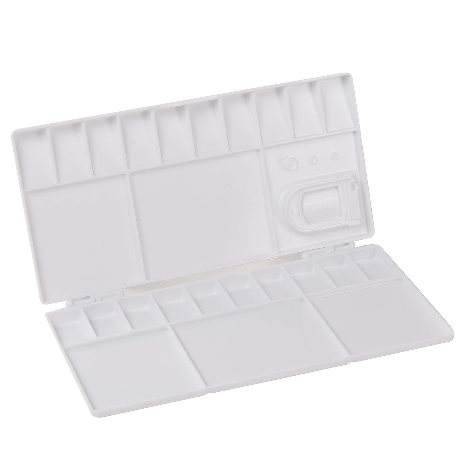 Worison 25 Comparments Mini Folding Paint Palette Plastic Palette with Thumbhole for Watercolor Gouache Acrylic and Oil Paint 20 x 9 cms-image-42