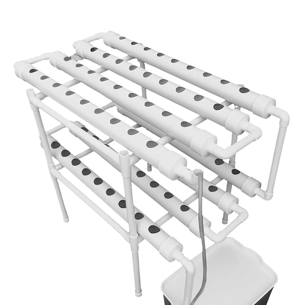 Kit Hydroponique 72 Trous 2 Couches Système PVC Culture Plantes Légumes Jardin Arrosage