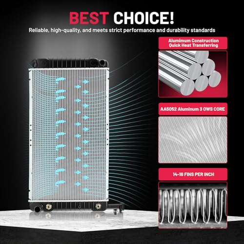 Image of BDFHYK 2793 Aluminum Radiator for Chevy Express 1500 04-14, 2500 04-07