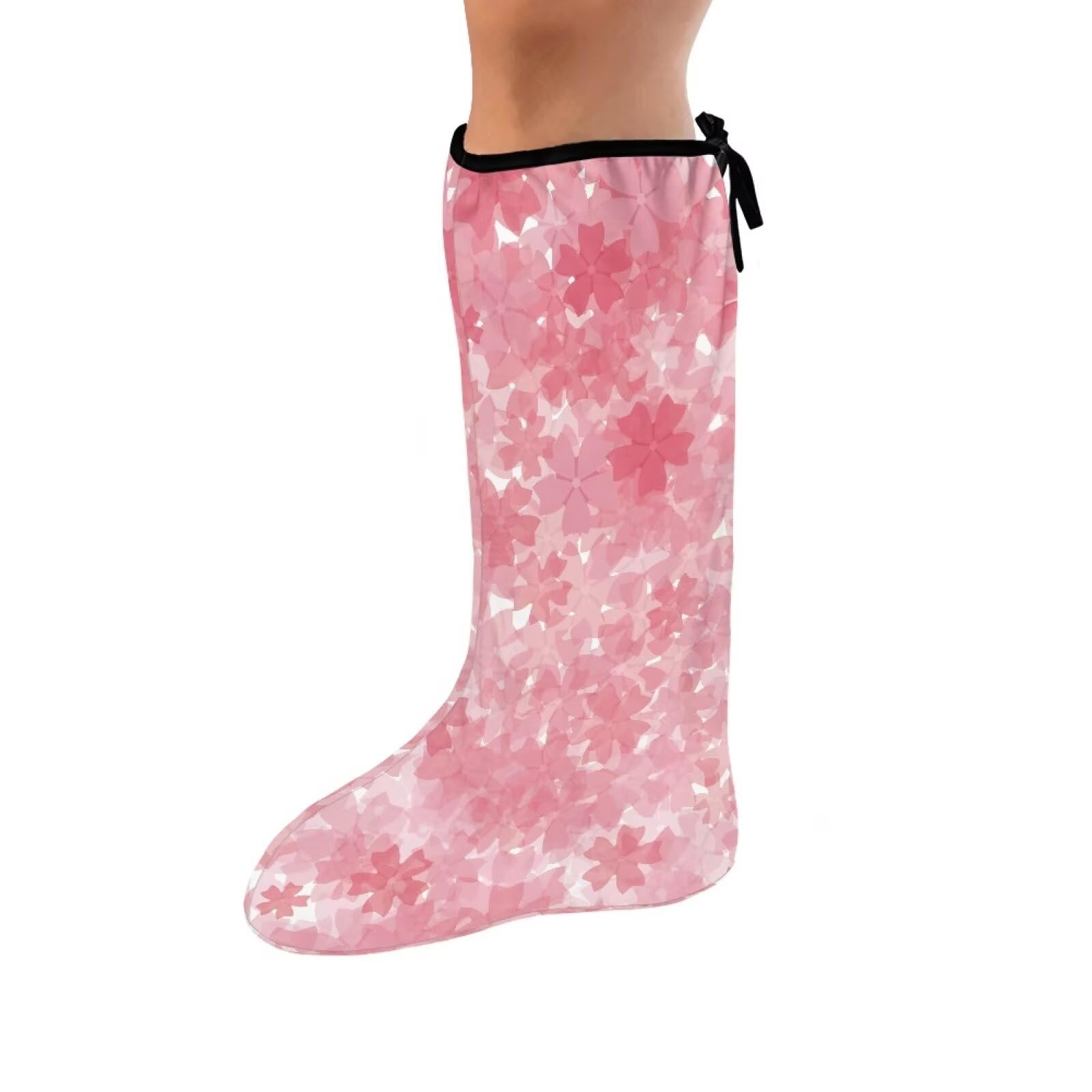 Rnyleeg Pink Leg Cast Covers for Women Cherry Blossom Cast Plaster Cover for Foot Small Leg Cast Protector for Showering Keep The Cast Clean