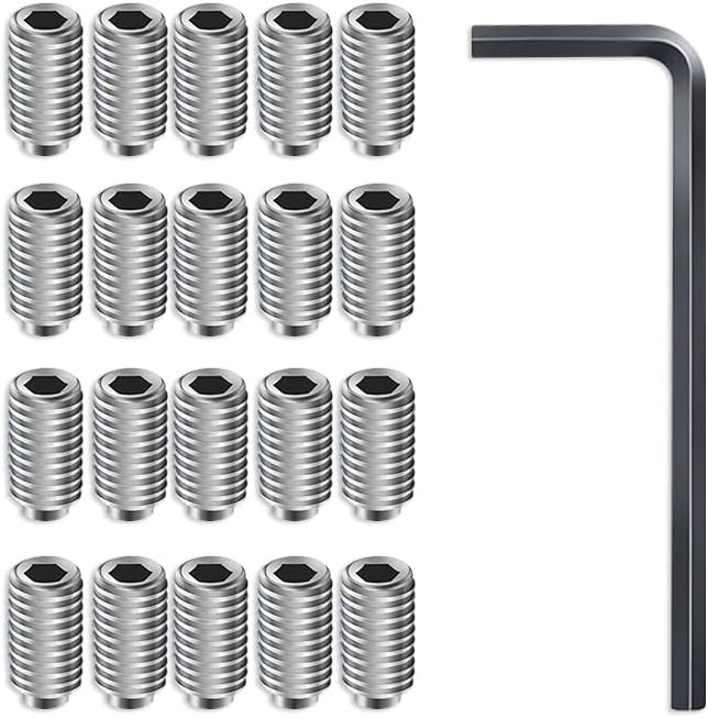 20 Pcs Set Screw Kit Replacement for 155023, Compatible with Moen Single Handle Kitchen Faucet, Include a Hex Wrench, One Handle Lavatory and Kitchen Faucets Replacement Repair Kit