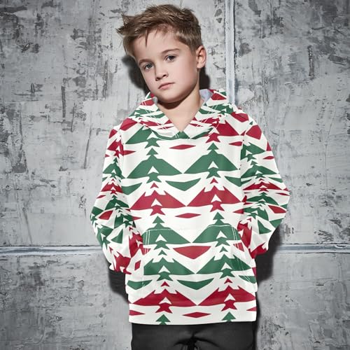 Kids Hoodies Sweaters Christmas Xmas Trees Hooded Sweatshirts with Big Pockets for Boys Girls B04003034