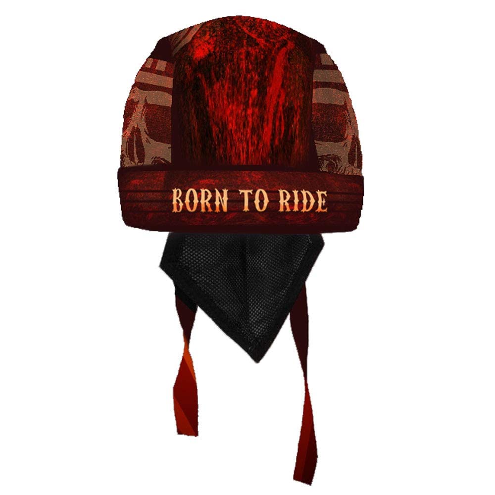 Motohog Helmet Skull Caps for Men Hair Inner Helmet Cover Caps for Bikers Sweat Cooling Skull Cap Headwrap, Bandana, Durag, Patka, Head Wear for Cycling & Running - Free Size