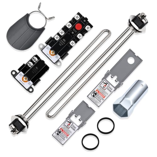 4500W 240V Water Heater Tune-Up Kit, Electric Water Heater Element Kit with Thermostats & Wrench, Fast Hot Water Repair, Fits Most 30–80 Gallon Tank Heaters,EWH-05 electric water heater element kit