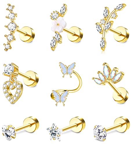 Ya en mundofriki.es: Adramata 9 Piezas 16G Piercing Oreja para Mujer Acero Quirúrgico Pendientes Set Concha Tragus Pendientes Piercing Mariposa Flor Serpiente Oreja Piercing Cartílago Helix Tragus Piercing Joyería