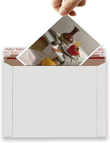 Miniatura 3 de Paquete de 30 sobres rígidos de 9.5 x 12.5 pulgadas, color blanco, autosellado, de cartón a granel, papel kraft sin doblar, para despegar y sellar