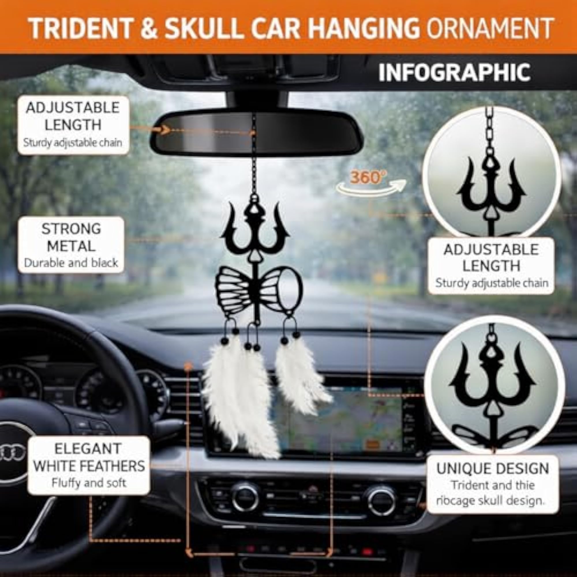 Trishul Dream Catcher for Car Hanging Decoration