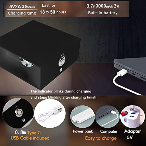 Image of Indoor LED Wall Lamp with Touch Switch, Cordless Lamp Rechargeable USB Wall Sconce Lights Battery Powered Bedside Lamps for Bedroom Children's Room Corridor Stairwell (Black, RGB)