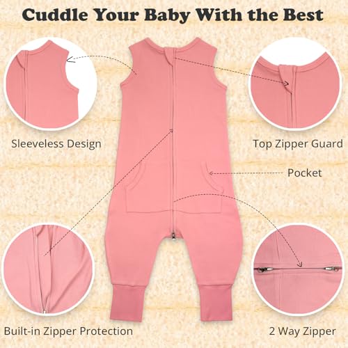 Image of Toddler Sleep Sacks for 2t-3t, 1 Pack Baby Wearable Blanket with Feet, Sleeveless Breathable Sleep Sacks for Baby Boys and Girls