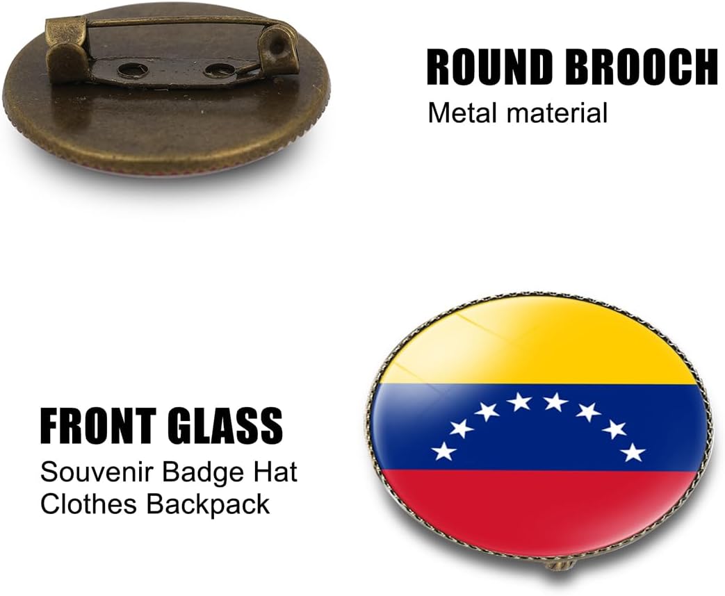 4 Pcs Venezuela Flag Pin Round 1 Inch, Lapel Pins Souvenir Badge for Hat Clothes Backpack,Venezuelan Flag Brooch Accessories Party Favors,Patriotic Pin Accessories for Men/Women - Image 3