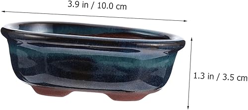 Miniatura 9 de Yardwe Maceta de arcilla morada, decoración de Chinoiserie, maceta de cerámica, macetas de escritorio, macetas para decoración de Navidad, macetas