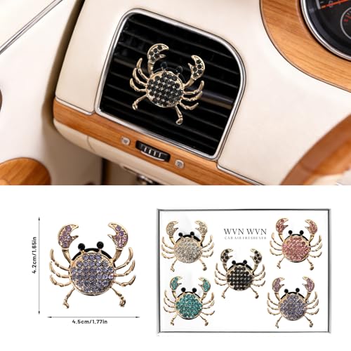 Image of 5 PCS Crab Car Decor, shining Air Freshener Vent ClipsCar Accessories Decoration for Refillable Outlet Diffuser, Universal for Most Cars (Crab)