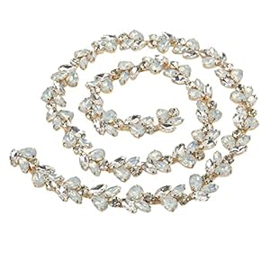 Kleur Ketting, Prachtige Afwerking Glaslegering Glanzende Kleurrijke Bloem Ketting voor DIY voor Decoratie:(2 cm brede…