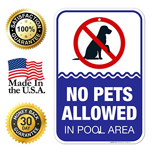 Cartel No Pets Allowed en área de piscina 12x18 pulgadas miniatura 5