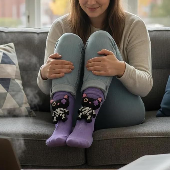 SWZEC Olygee Hug Hug Socks - 3D Knit Sloth Sock with Ankle Hug, Cozy Novelty Animal Socks, Non-Slip Combed Cotton — view 3