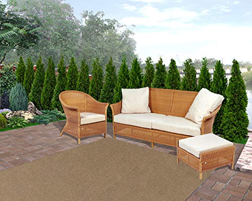 12'X12' Square - Winter Wheat - Indoor/Outdoor Area Rug Carpet, Runners & Stair Treads With A Latex Backing And Premium Fabric Finished Edges. #TOP6