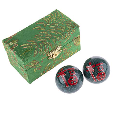Qi Gong Traditional Health Balls, Bonheur Vert, 10x6x5cm - Image 3
